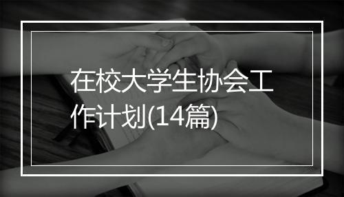 在校大学生协会工作计划(14篇)