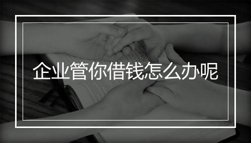 企业管你借钱怎么办呢
