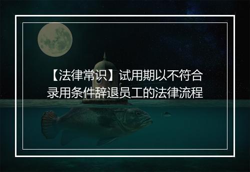 【法律常识】试用期以不符合录用条件辞退员工的法律流程