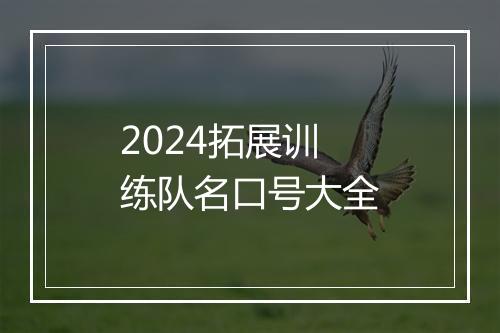 2024拓展训练队名口号大全
