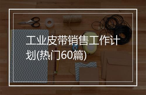 工业皮带销售工作计划(热门60篇)