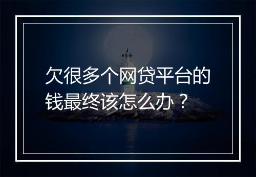 欠很多个网贷平台的钱最终该怎么办？