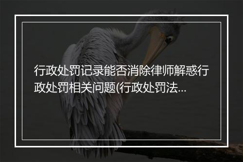 行政处罚记录能否消除律师解惑行政处罚相关问题(行政处罚法记录怎么消除)