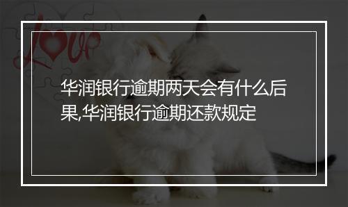 华润银行逾期两天会有什么后果,华润银行逾期还款规定
