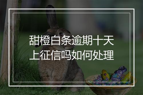 甜橙白条逾期十天上征信吗如何处理