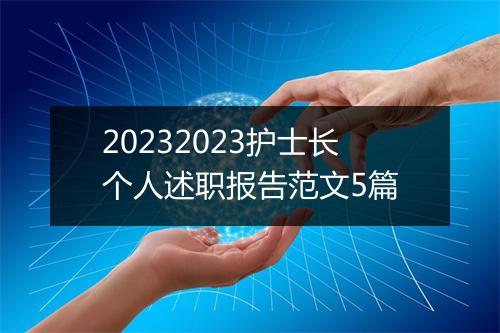 20232023护士长个人述职报告范文5篇