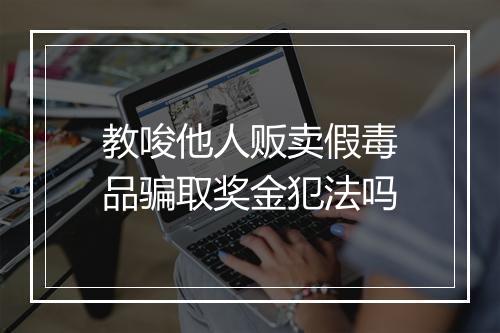 教唆他人贩卖假毒品骗取奖金犯法吗