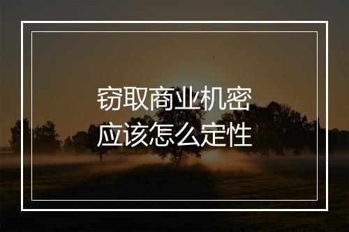 窃取商业机密应该怎么定性