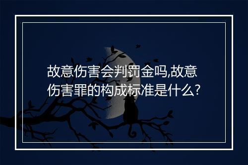 故意伤害会判罚金吗,故意伤害罪的构成标准是什么?