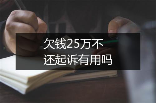 欠钱25万不还起诉有用吗