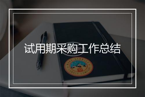 试用期采购工作总结