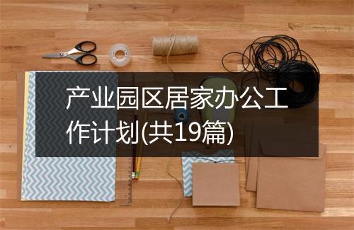 产业园区居家办公工作计划(共19篇)