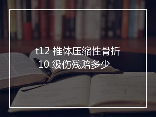 t12 椎体压缩性骨折 10 级伤残赔多少