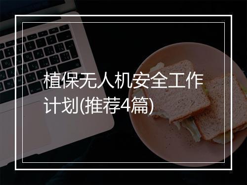 植保无人机安全工作计划(推荐4篇)