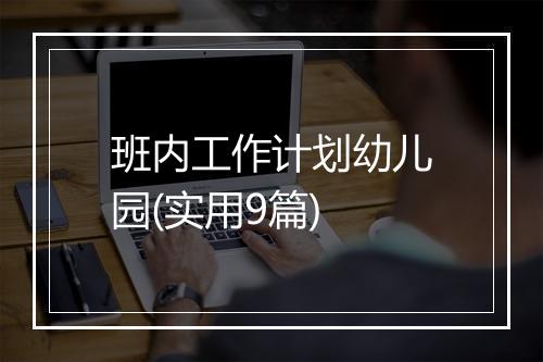 班内工作计划幼儿园(实用9篇)