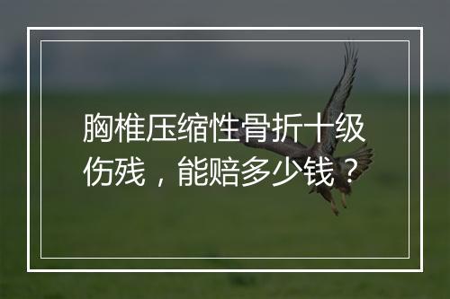 胸椎压缩性骨折十级伤残，能赔多少钱？