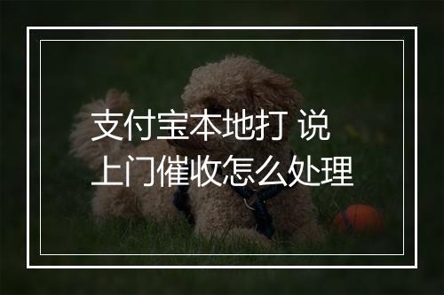 支付宝本地打 说上门催收怎么处理