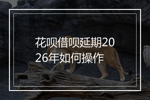 花呗借呗延期2026年如何操作