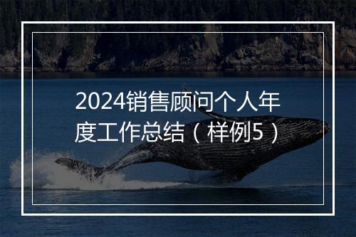 2024销售顾问个人年度工作总结（样例5）