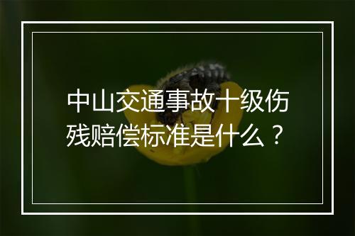 中山交通事故十级伤残赔偿标准是什么？