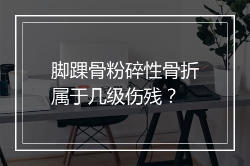 脚踝骨粉碎性骨折属于几级伤残？