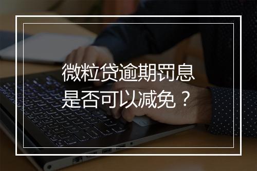 微粒贷逾期罚息是否可以减免？