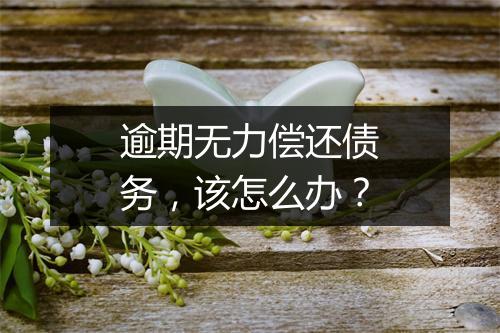 逾期无力偿还债务，该怎么办？