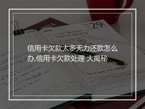 信用卡欠款太多无力还款怎么办,信用卡欠款处理 大揭秘