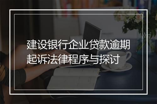 建设银行企业贷款逾期起诉法律程序与探讨