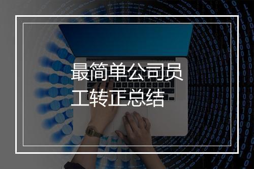 最简单公司员工转正总结