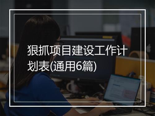 狠抓项目建设工作计划表(通用6篇)