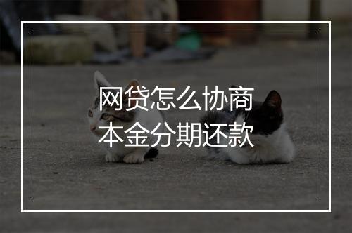 网贷怎么协商本金分期还款