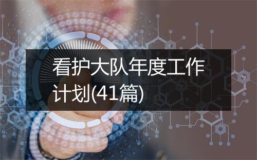 看护大队年度工作计划(41篇)