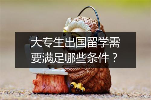 大专生出国留学需要满足哪些条件？