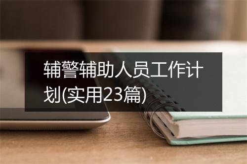 辅警辅助人员工作计划(实用23篇)