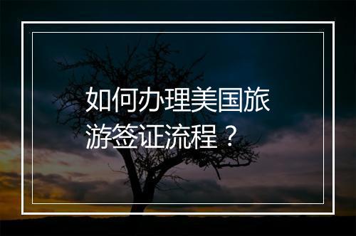 如何办理美国旅游签证流程？