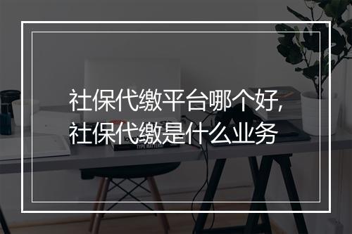社保代缴平台哪个好,社保代缴是什么业务