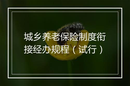 城乡养老保险制度衔接经办规程（试行）
