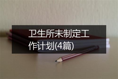 卫生所未制定工作计划(4篇)