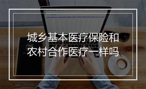 城乡基本医疗保险和农村合作医疗一样吗