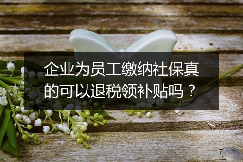 企业为员工缴纳社保真的可以退税领补贴吗？