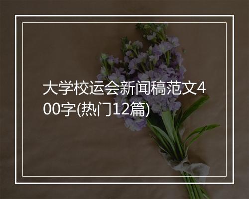 大学校运会新闻稿范文400字(热门12篇)