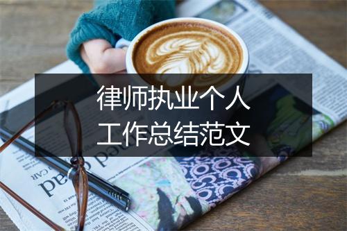 律师执业个人工作总结范文
