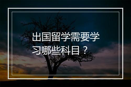 出国留学需要学习哪些科目？