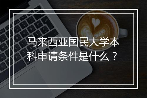 马来西亚国民大学本科申请条件是什么？