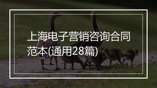 上海电子营销咨询合同范本(通用28篇)