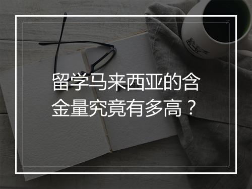 留学马来西亚的含金量究竟有多高？