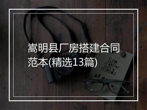 嵩明县厂房搭建合同范本(精选13篇)
