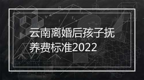 云南离婚后孩子抚养费标准2022