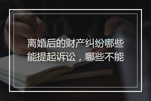 离婚后的财产纠纷哪些能提起诉讼，哪些不能